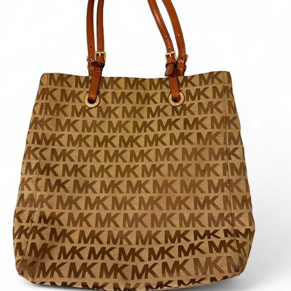Brown Michael Kors MK y2k Purse Leather Shoulder‎ Everyday Bag Canvas